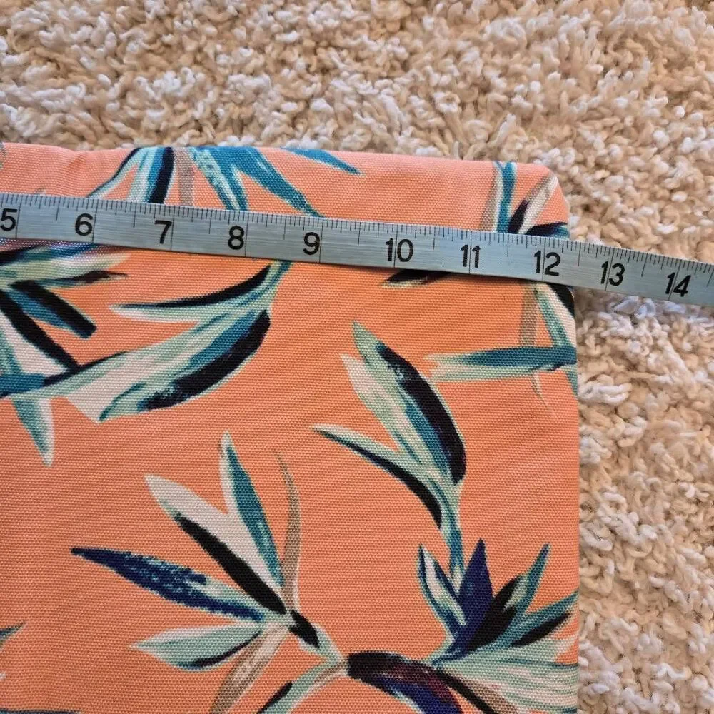 Rachel Pally Mint Leather & Tropical Print Fold Over Clutch Handbag Purse